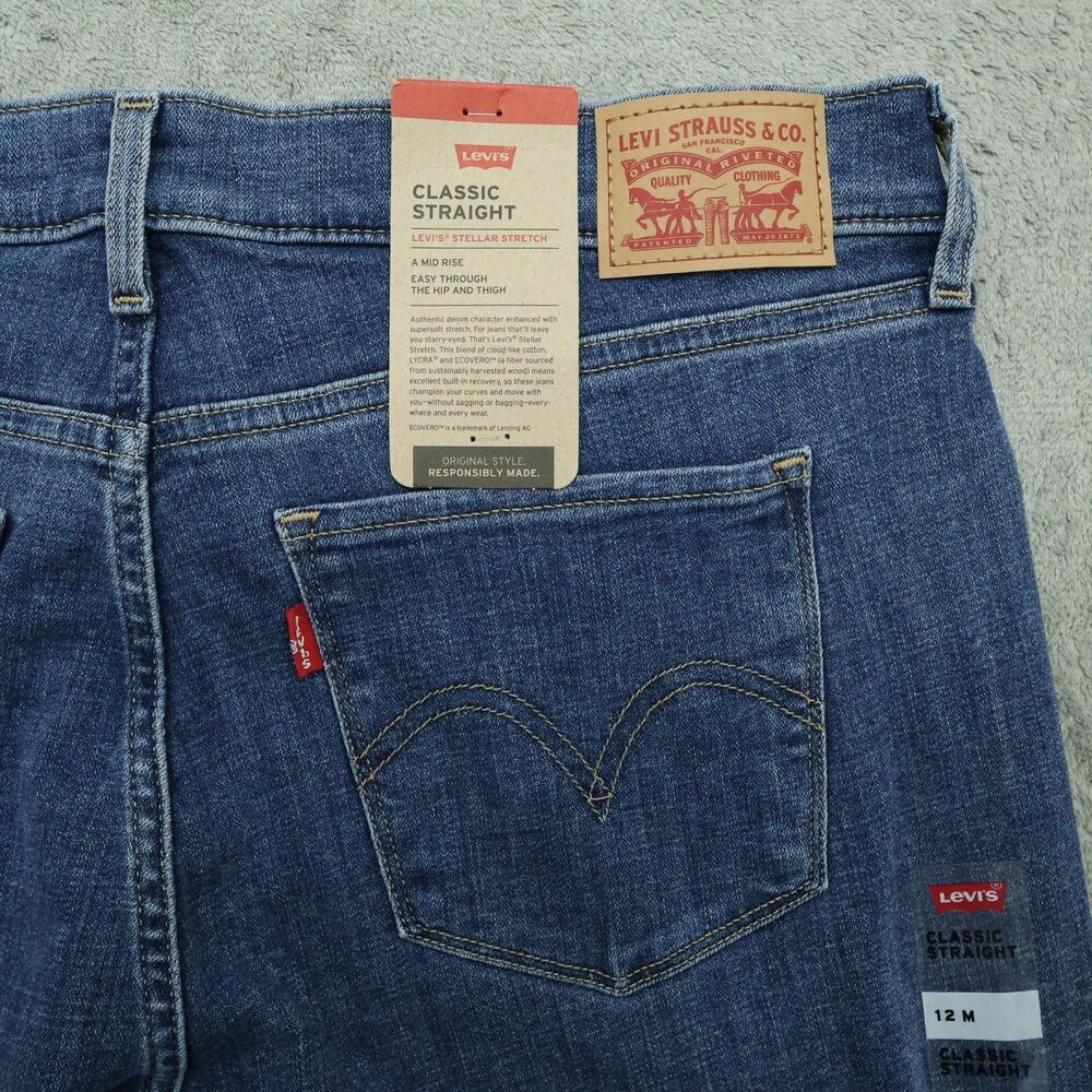 Levi's Jeans Women's Size 12M Mid-Rise Classic Straight Denim 30" Inseam NWT - Picture 16 of 16